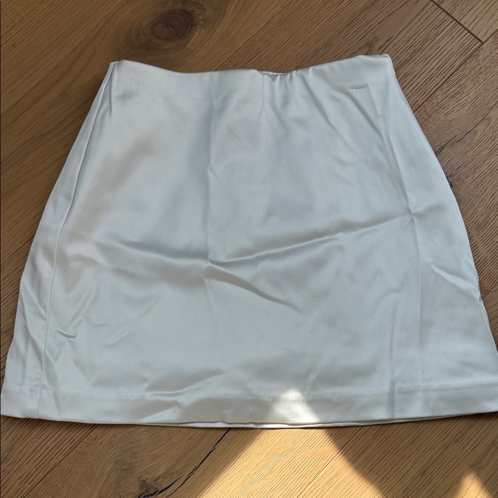 Abercrombie White Silk Mini Skirt